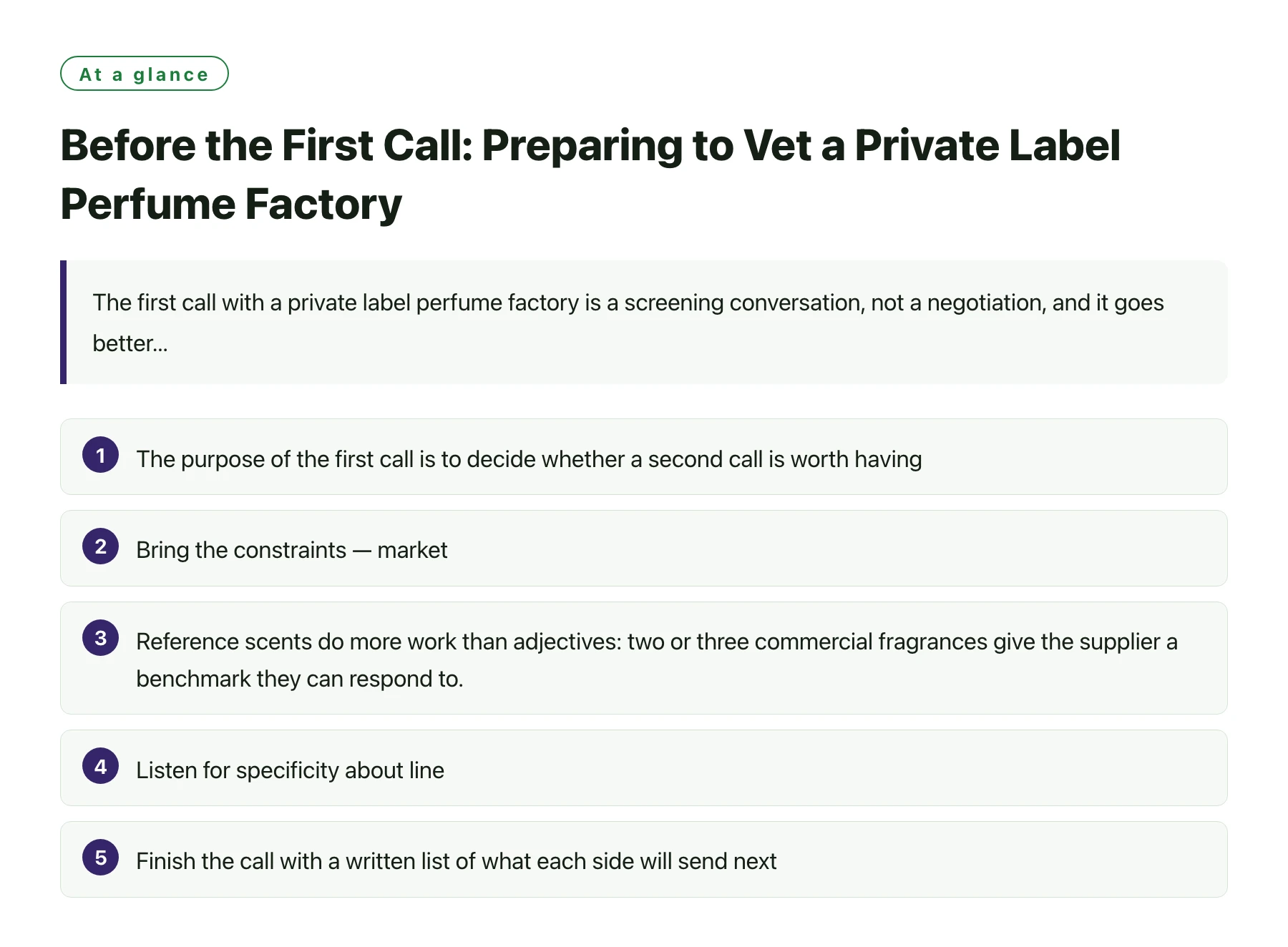 Before the First Call: Preparing to Vet a Private Label Perfume Factory——全文要点速览